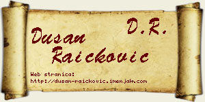 Dušan Raičković vizit kartica